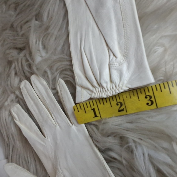 Vintage White Leather Ladies Soft Leather Gloves 6.5 - Picture 10 of 10